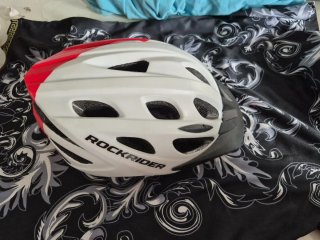 Casco Rockrider Blanco y Rojo