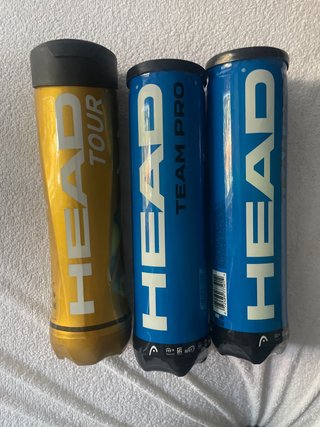 3 botes pelotas tenis HEAD (usadas 1 vez)