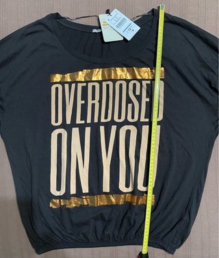 Camiseta Bershka Oversize Negra Talla L