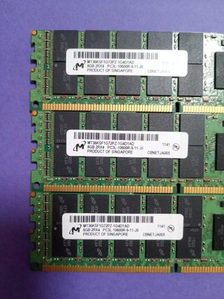 3X8GB.=24GB RAM DDR3L/PC3L, 3 MEMORIAS 1333Mhz ECC