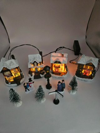 Casas de Navidad con luces