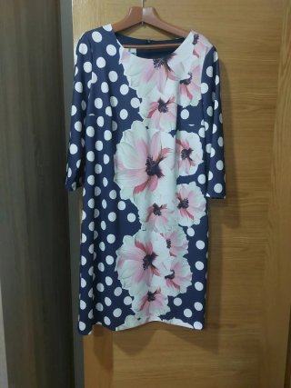 Vestido fiesta azul y rosa