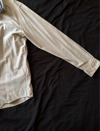 Camisa Zara Slim Fit Beige Talla L