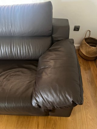 Sofá de piel 3 plazas + Chaiselongue