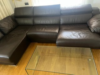 Sofá de piel 3 plazas + Chaiselongue