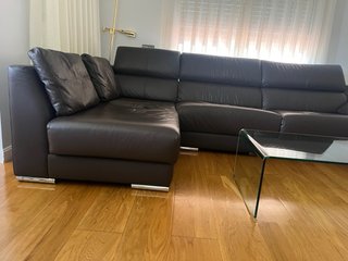 Sofá de piel 3 plazas + Chaiselongue