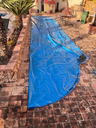 Lona protectora para piscina azul, PVC reforzado