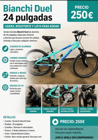 Bicicleta Bianchi Duel Aluminio 24