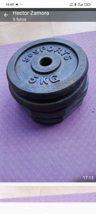 Cuatro Discos de pesas 5 kg