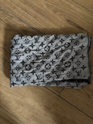Sciarpa Louis Vuitton Monogram Grigio Nero
