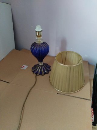 Coppia abat-jour blu e oro