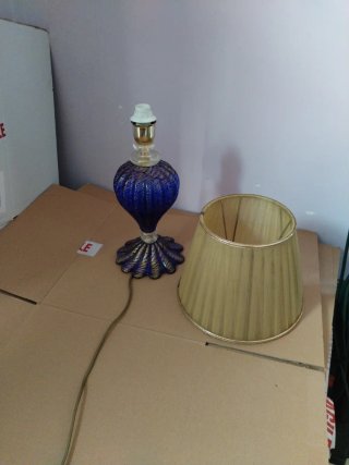 Coppia abat-jour blu e oro
