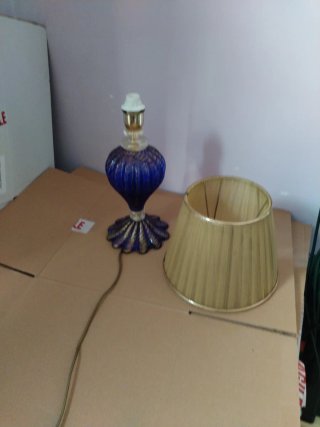 Coppia abat-jour blu e oro