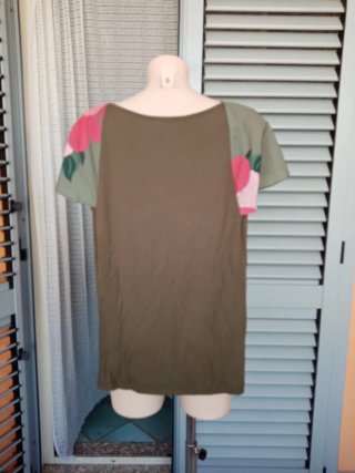 T-shirt verde Carla Ferroni XL floreale