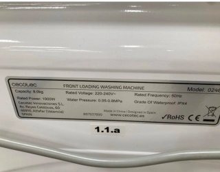 Lavadora Cecotec 8kg - 1400 RPM