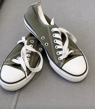 Zapatillas lona verde/blanco T.37