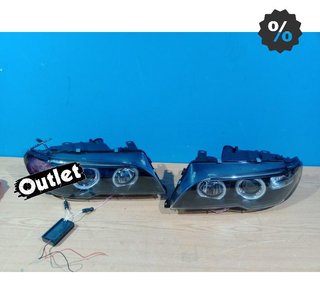 ZA FAROS BMW E46 COUPE 03-06 XENON OJOS ANGEL CCFL FONDO NEG