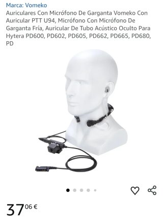 Auriculares Micrófono Garganta Negro