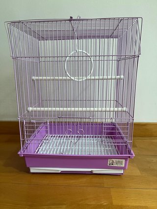2 Jaulas para pájaros moradas y blancas