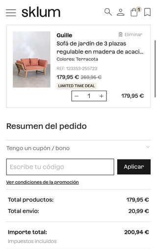 Sofá de jardín Sklum NUEVO