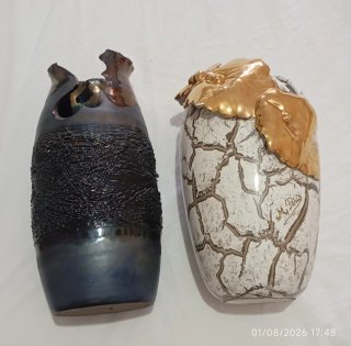 Lote de 2 jarrones de cerámica