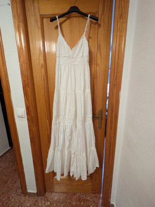 Vestido blanco largo de tirantes