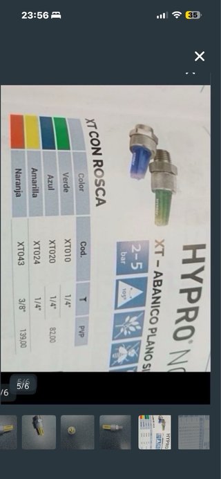 Boquilla HYPRO Amarilla Chorro Plano