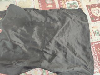 Camisa raso/seda negra cremallera lateral