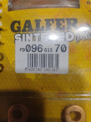 Pastillas de freno Galfer Sintered Pads FD096