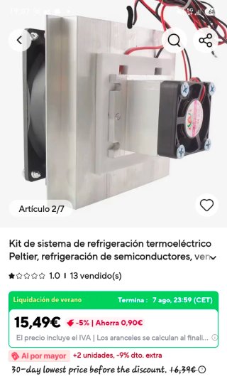 Módulo Refrigerador Peltier con Ventilador
