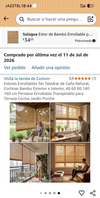 Estor de Bambú Enrollable Solagua