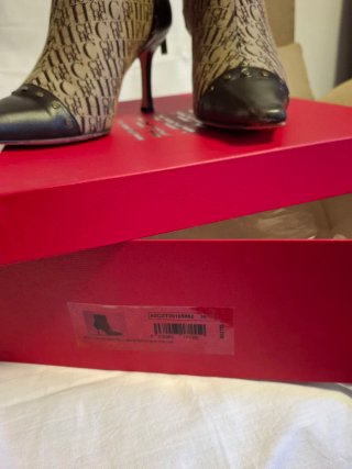Botines Carolina Herrera Tela Beige/Marrón