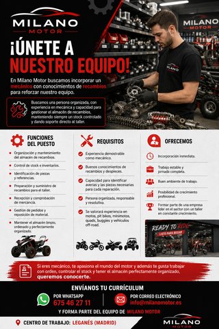 MECANICO CON CONOCIMIENTO EN RECAMBIOS