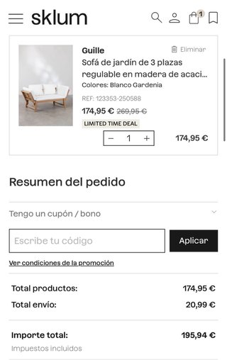 Sofá de jardín Sklum NUEVO