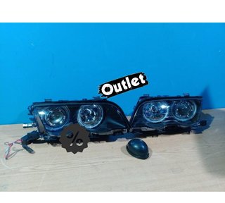 ZA FAROS BMW E46 4 PUERTAS 98-01 OJOS ANGEL CCFL FONDO NEGRO