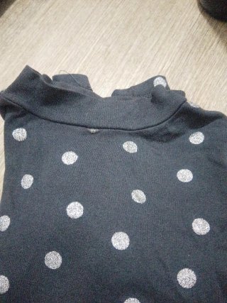Lupetto nero pois argento 98/104