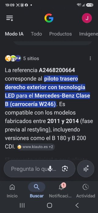 Piloto trasero Mercedes