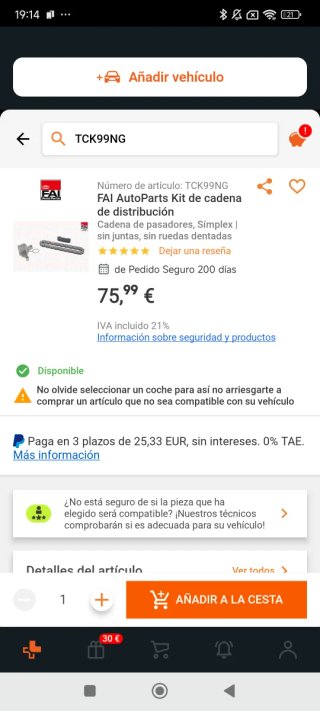 Kit Cadena Distribución FAI TCK99NG