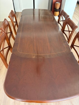 Mesa extensible y 6 Sillas de Comedor Madera