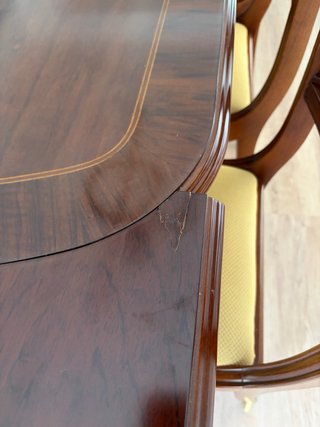 Mesa extensible y 6 Sillas de Comedor Madera