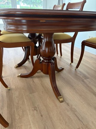 Mesa extensible y 6 Sillas de Comedor Madera