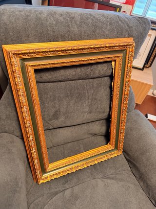 Marco antiguo madera maciza dorado barroco