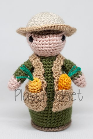 Belén Navideño: Pastor, Burro y Huerto amigurumi