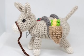 Belén Navideño: Pastor, Burro y Huerto amigurumi