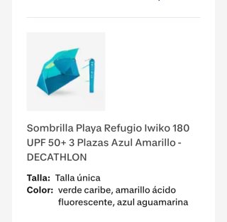 Sombrilla Playa Refugio 3 Plazas Azul/Amarillo