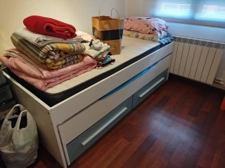 Cama nido blanca con cajones