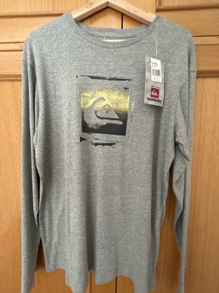 Camiseta Quiksilver Gris Manga Larga