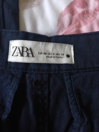 Pantalón cargo azul Zara