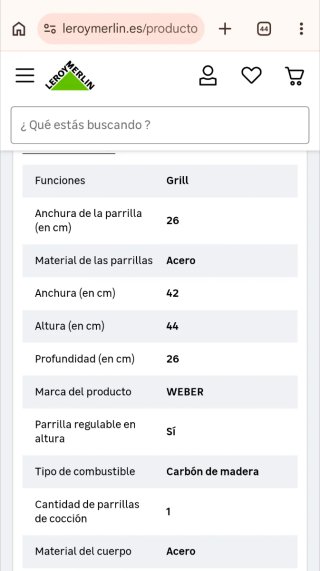 Barbacoa Weber Mini Negra