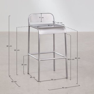 6 Taburetes Acero Inoxidable Sklum NUEVOS